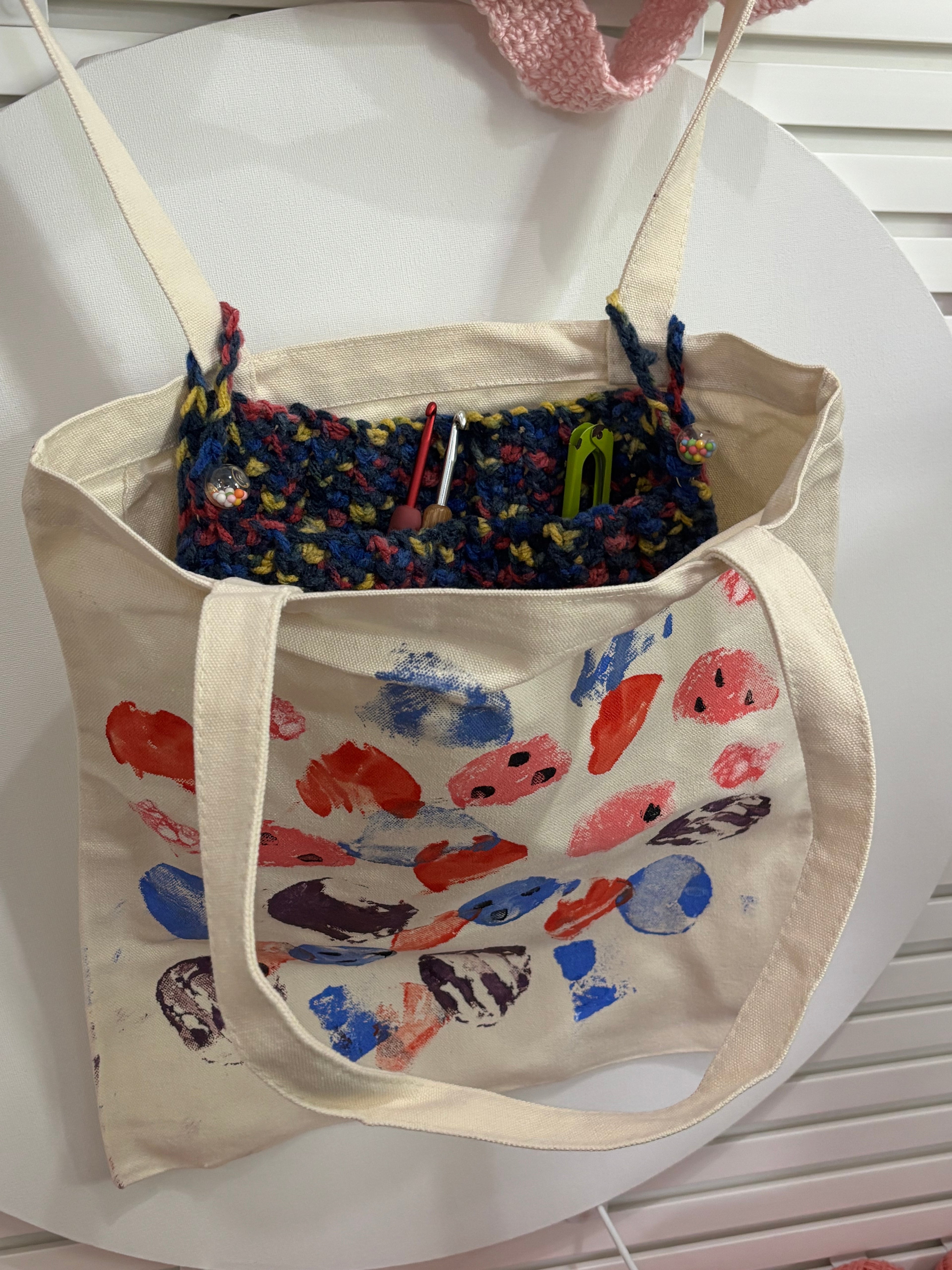 2D Crochet Totebag Pocket Organizer