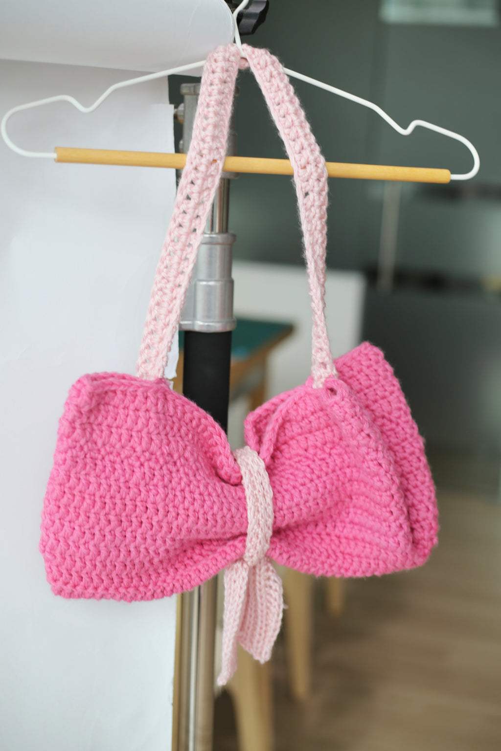 2D Crochet Viral Ribbon Bow Handbag