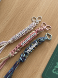 2D Crochet Keychain Bag Charm Crochet With Alphabet Beadings