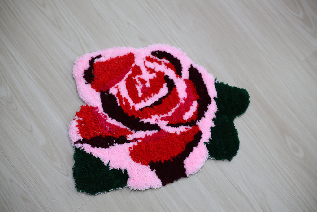 Rug Tufting: Rose Flower Floor Mat