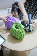 Hand Weaving - Dumpling Size Cotton Chunky Yarn Bag